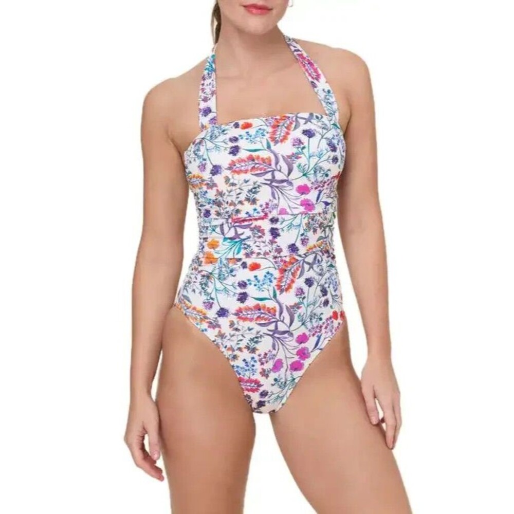 Andie The Alata One Piece Swimsuit Botanical Floral Halter Neck NWT Size Small